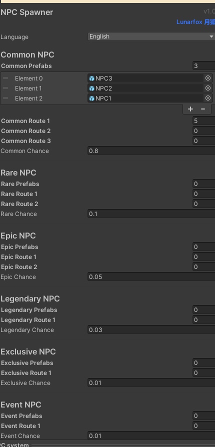 NPCスポーンシステム NPC spawning system NPC生成系统