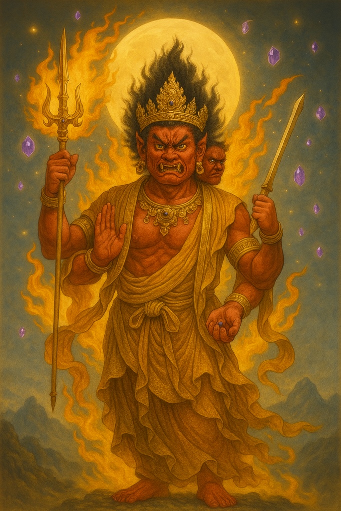 三宝荒神様-怒れる神（デジタルアート）