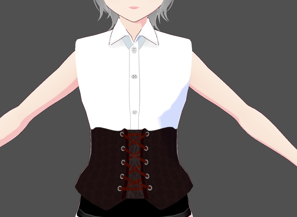 【Vroid正式版】ゴシック系のテクスチャ(コート・ブラウス・スカート・リボン)