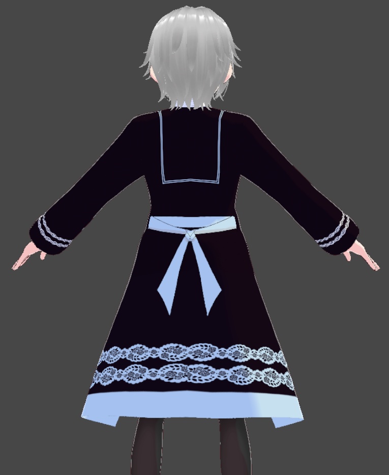【Vroid正式版】ゴシック系のテクスチャ(コート・ブラウス・スカート・リボン)