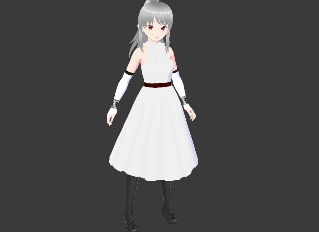 【Vroid正式版】パーティードレス 紺・白 【テクスチャ】