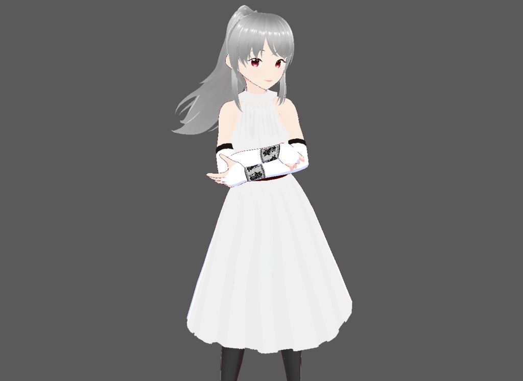 【Vroid正式版】パーティードレス 紺・白 【テクスチャ】