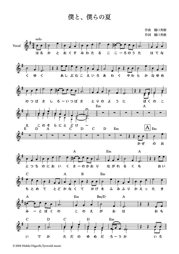 White-Lips Vocal Collection 1 ボーカルスコア