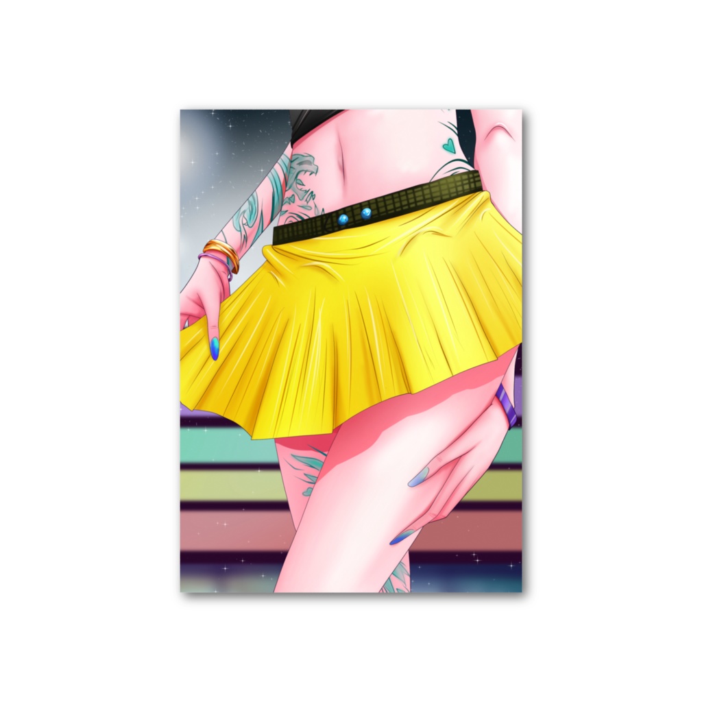 スネークタトゥーとミニスカート フォト風カード