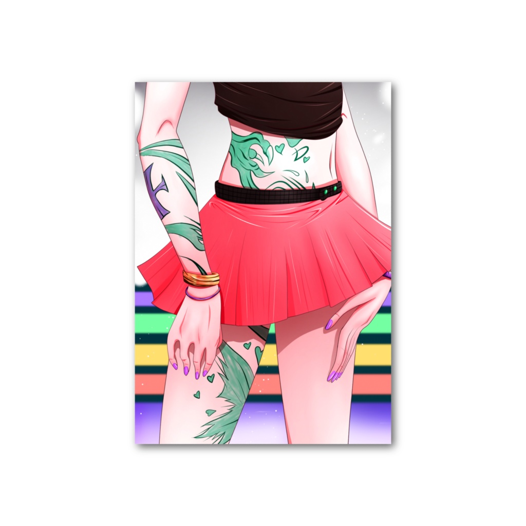 クルスタトゥーとミニスカート　フォト風カード