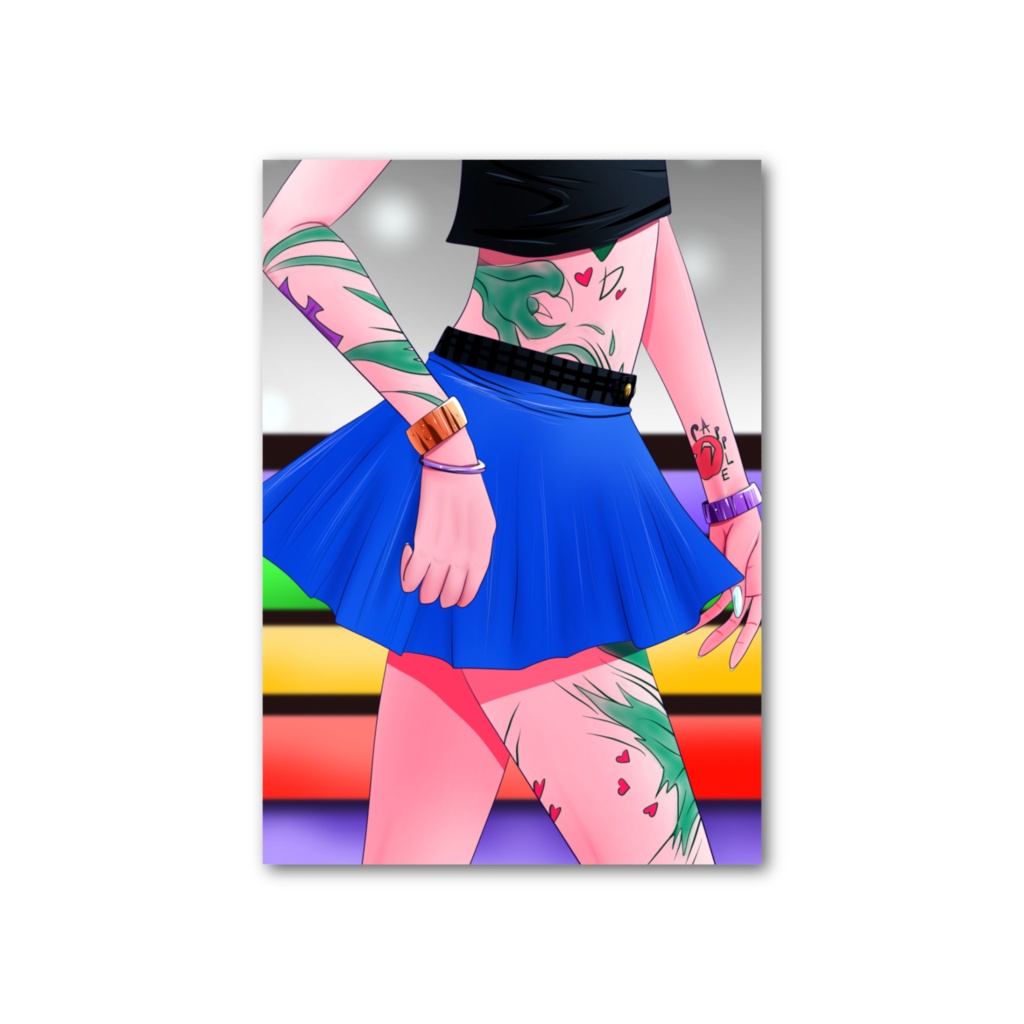 アップルタトゥーとミニスカート　フォト風カード