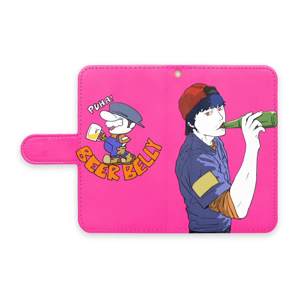 BEER 手帳型Androidケース(Pink）