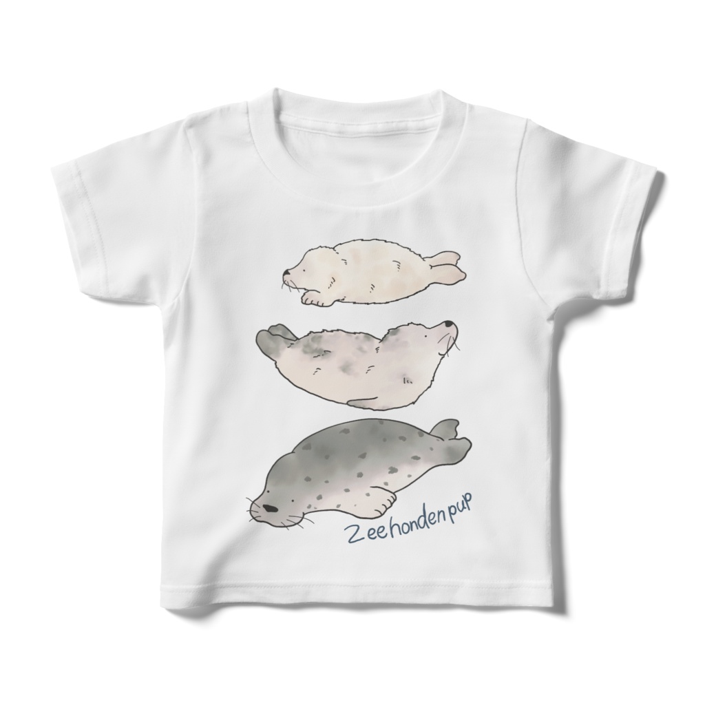 キッズTシャツ【ハイイロアザラシ】(ホワイト)