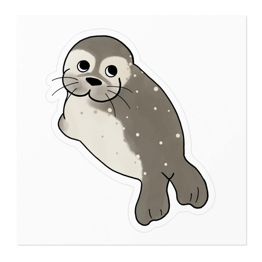 見上げるアザラシステッカー