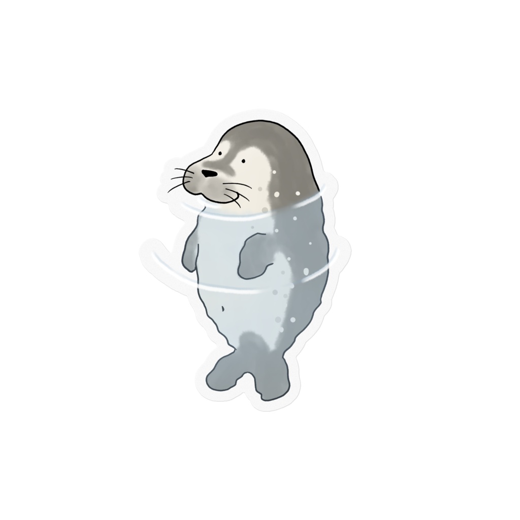 茶柱アザラシステッカー