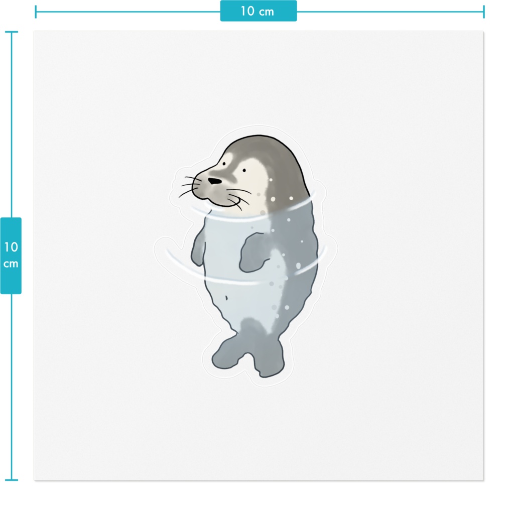 茶柱アザラシステッカー