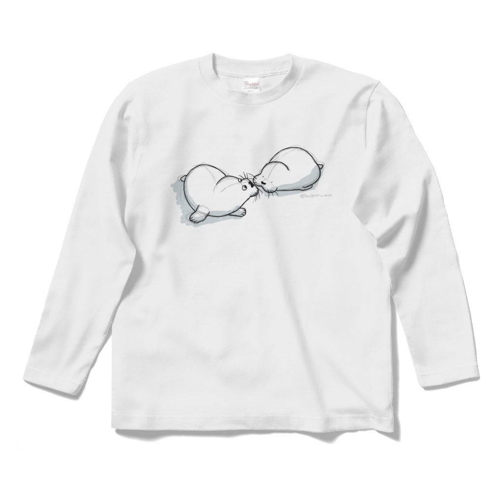 2頭のアザラシ ラフスケッチTシャツ