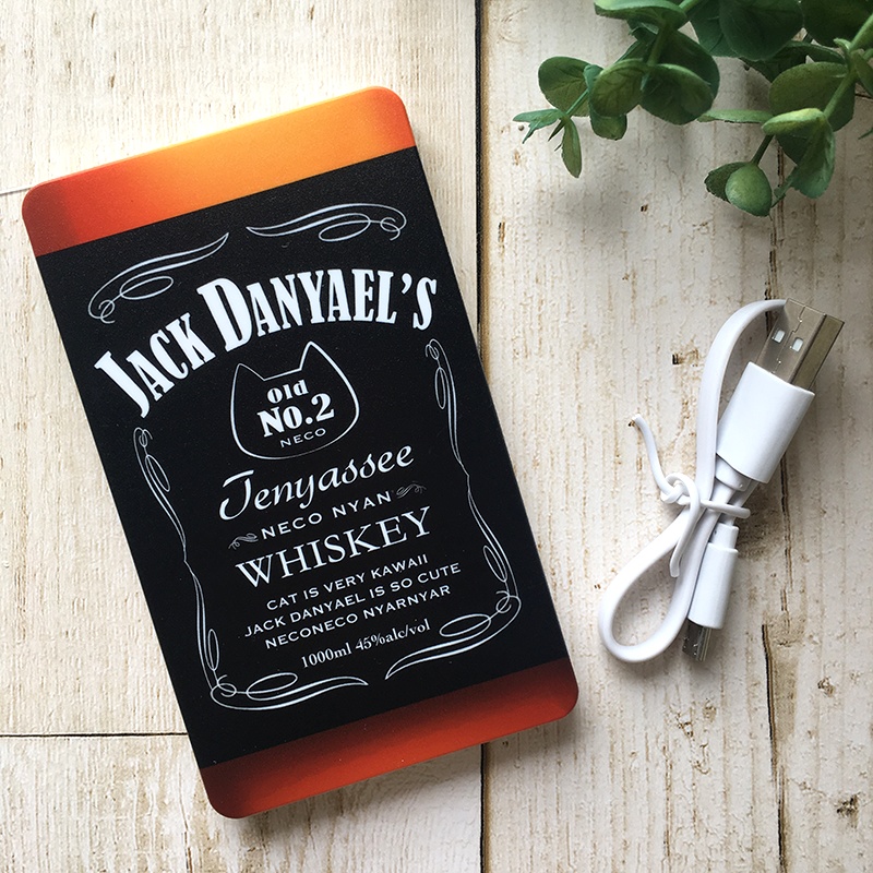 【7colors】ウイスキー&ビールにゃんこのモバイルバッテリー 猫 黒猫 メンズ 酒