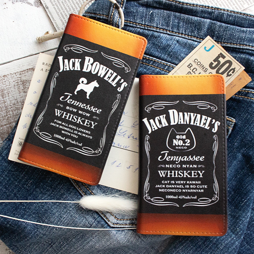 ウイスキーわんこの手帳型ケース(ジャックバウエル) iphone16e iphone14 iphone15 全機種対応 犬 柴犬