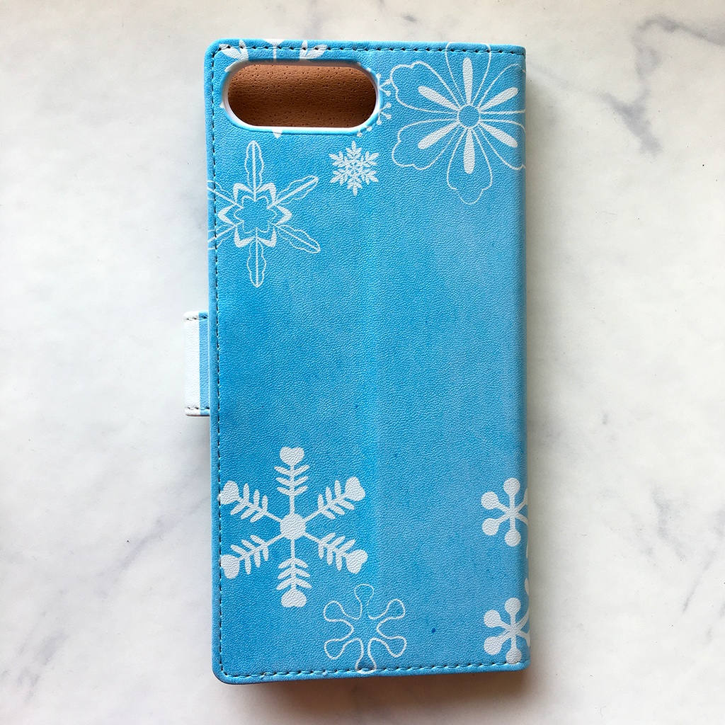 【和柄】雪輪文様の手帳型ケース(孔雀青) 全機種対応 手帳型 スマホケース iPhone17 air iphone14 iphone16e 雪 冬 iphone15