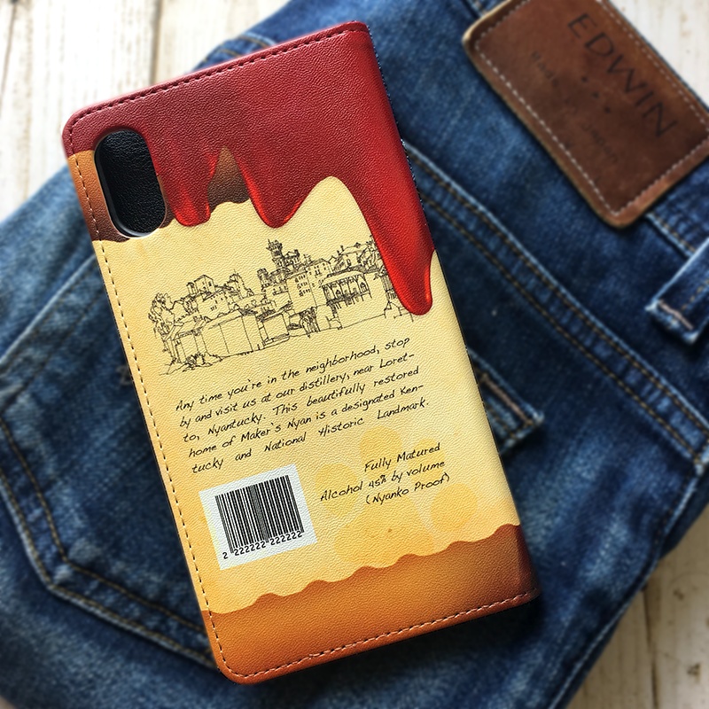 ウイスキーにゃんこの手帳型ケース(メーカーズニャン) iPhone17 Air iphone16e iphone14 iphone15 全機種対応 猫 スマホケース