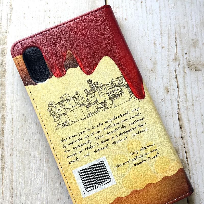 ウイスキーにゃんこの手帳型ケース(メーカーズニャン) iPhone17 Air iphone16e iphone14 iphone15 全機種対応 猫 スマホケース