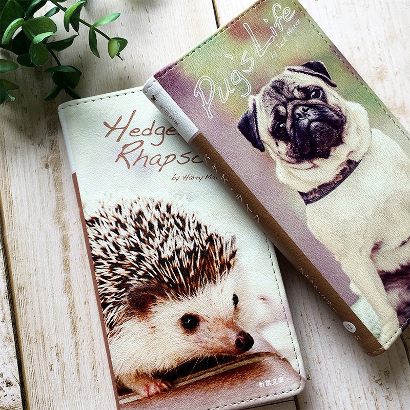 小説みたいな手帳型スマホケース(パグ) iphone16e iphone14 iphone15 全機種対応 犬