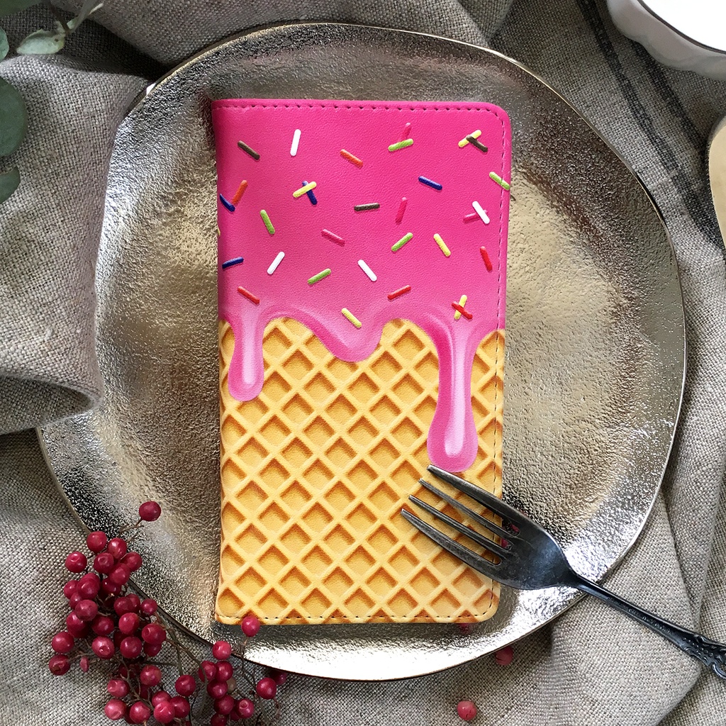 ストロベリーチョコアイスな手帳型ケース iphone15 iphone14 iphone16 全機種対応