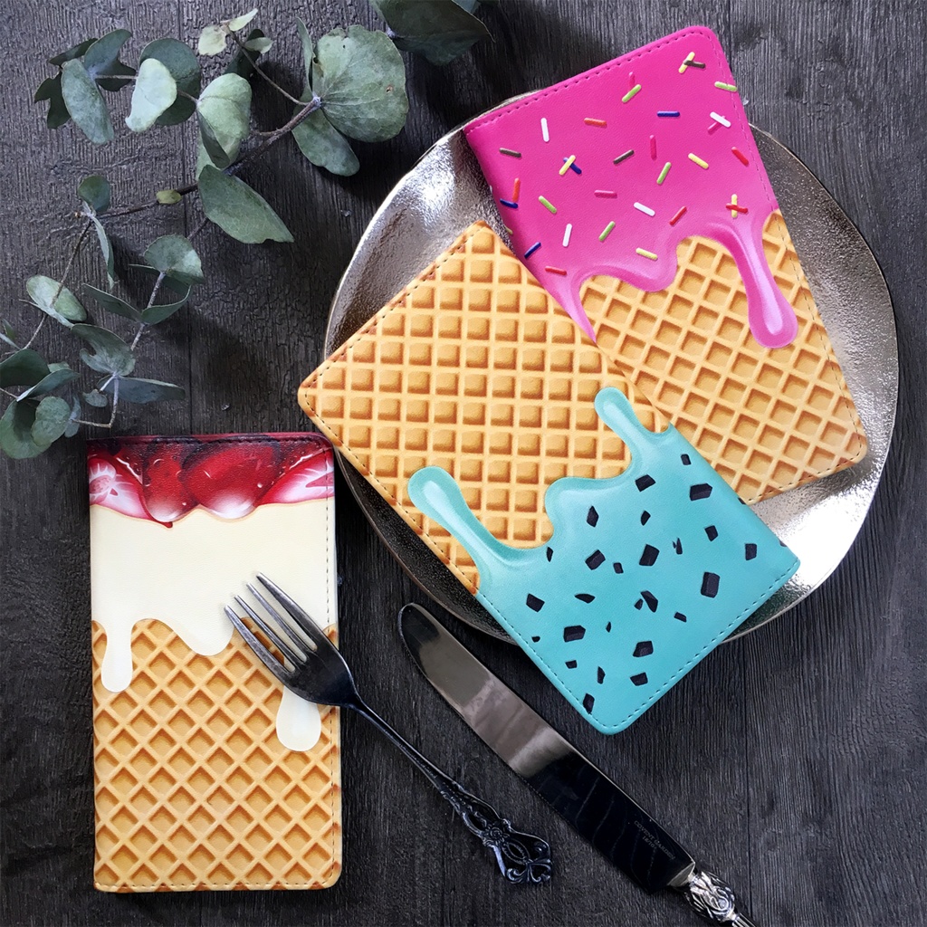 ストロベリーチョコアイスな手帳型ケース iphone15 iphone14 iphone16 全機種対応