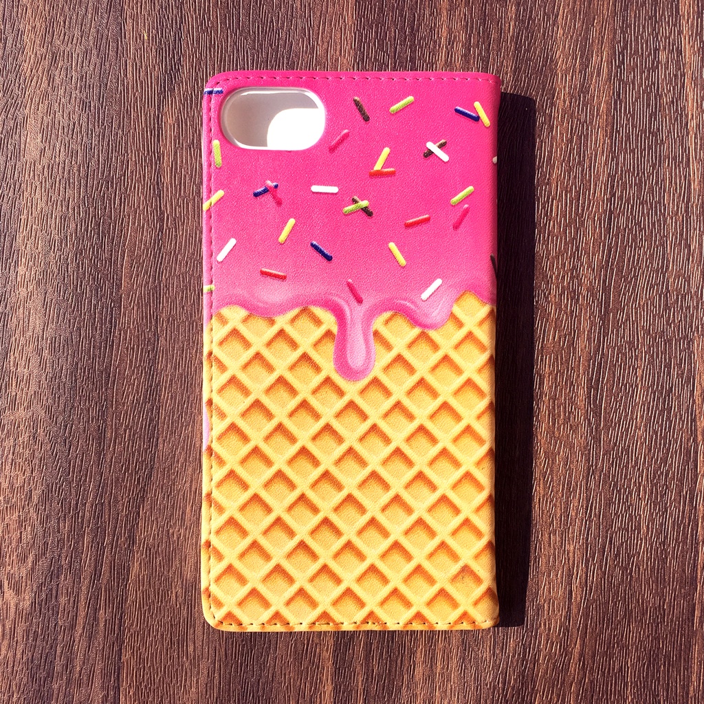 ストロベリーチョコアイスな手帳型ケース iphone15 iphone14 iphone16 全機種対応