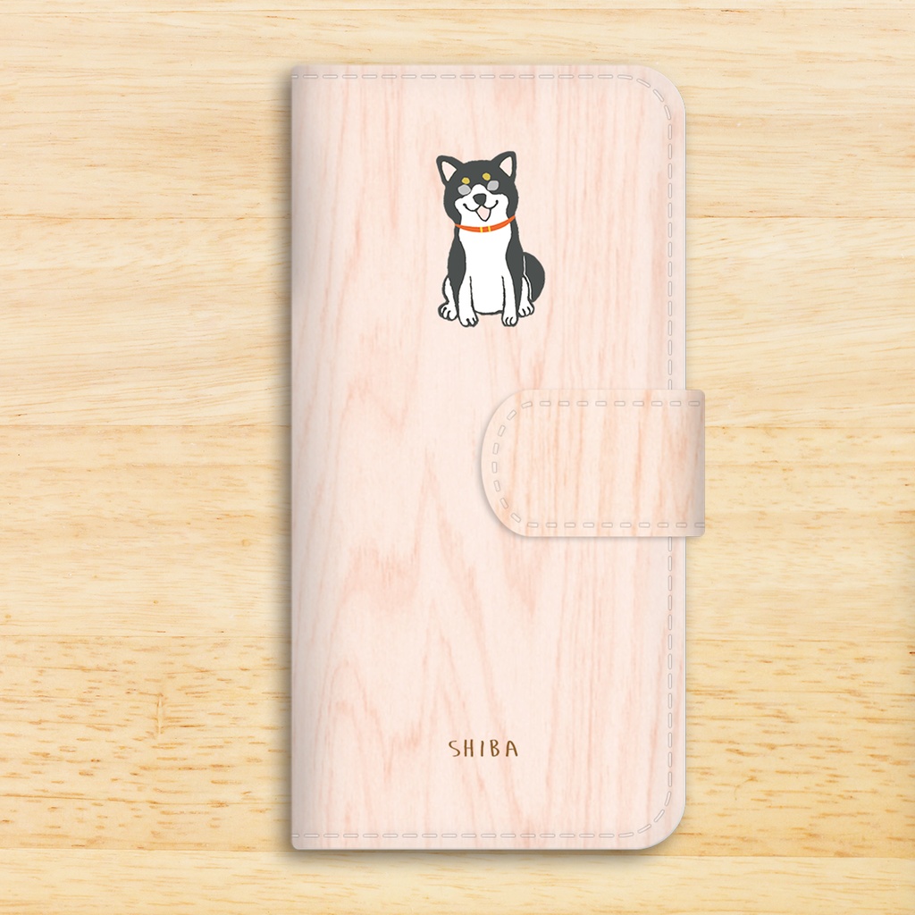 まんまる黒柴の手帳型スマホケース 全機種対応 手帳型 スマホケース iPhone17 air iphone14 iphone16e 犬 柴犬 黒柴 iphone15