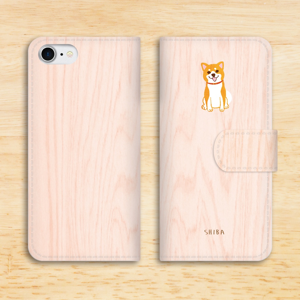 まんまる柴犬の手帳型スマホケース 全機種対応 手帳型 スマホケース iphone14 iphone16e 犬 柴犬 iphone15