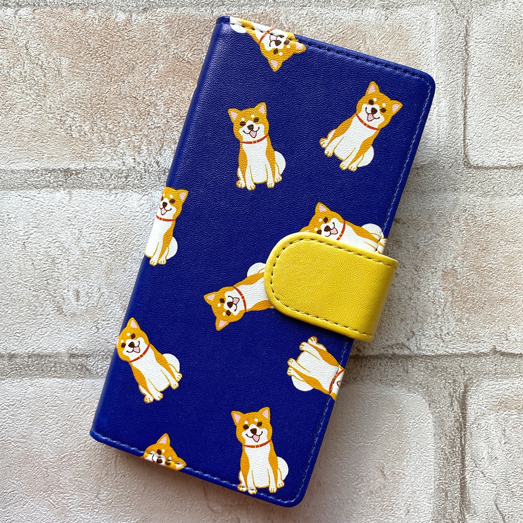 【5colors】柴犬いっぱいの手帳型スマホケース 全機種対応 手帳型 iPhone17 air iphone14 iphone16e 犬 柴犬 iphone15