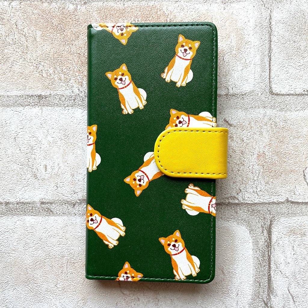 【5colors】柴犬いっぱいの手帳型スマホケース 全機種対応 手帳型 iPhone17 air iphone14 iphone16e 犬 柴犬 iphone15
