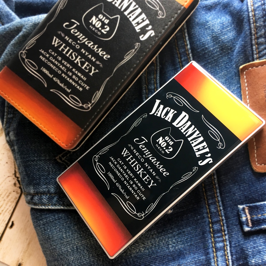 ウイスキーにゃんこのガラスモバイルバッテリー(ジャックダニャエル) 猫 メンズ