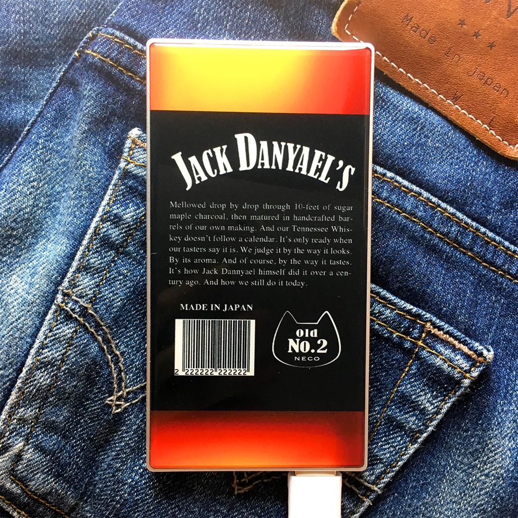 ウイスキーにゃんこのガラスモバイルバッテリー(ジャックダニャエル) 猫 メンズ