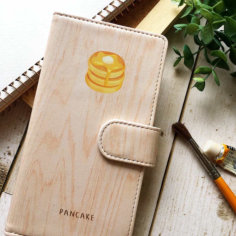 ふわふわホットケーキの手帳型スマホケース 全機種対応 手帳型 iPhone17 air iphone14 iphone16e ホットケーキ パンケーキ かわいい iphone15