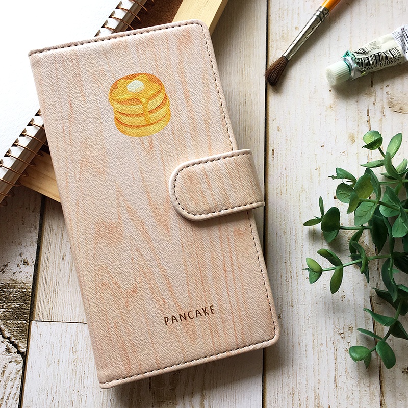 ふわふわホットケーキの手帳型スマホケース 全機種対応 手帳型 iPhone17 air iphone14 iphone16e ホットケーキ パンケーキ かわいい iphone15
