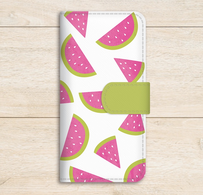 カラフルスイカのスマホケース(白)