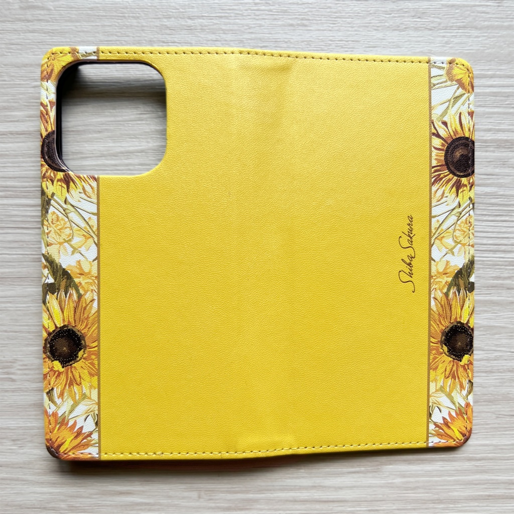 夏のひまわりの手帳型スマホケース 花 スマホケース SE3 第3世代 iPhone17 Air iphone16e iphone14 iphone15 全機種対応