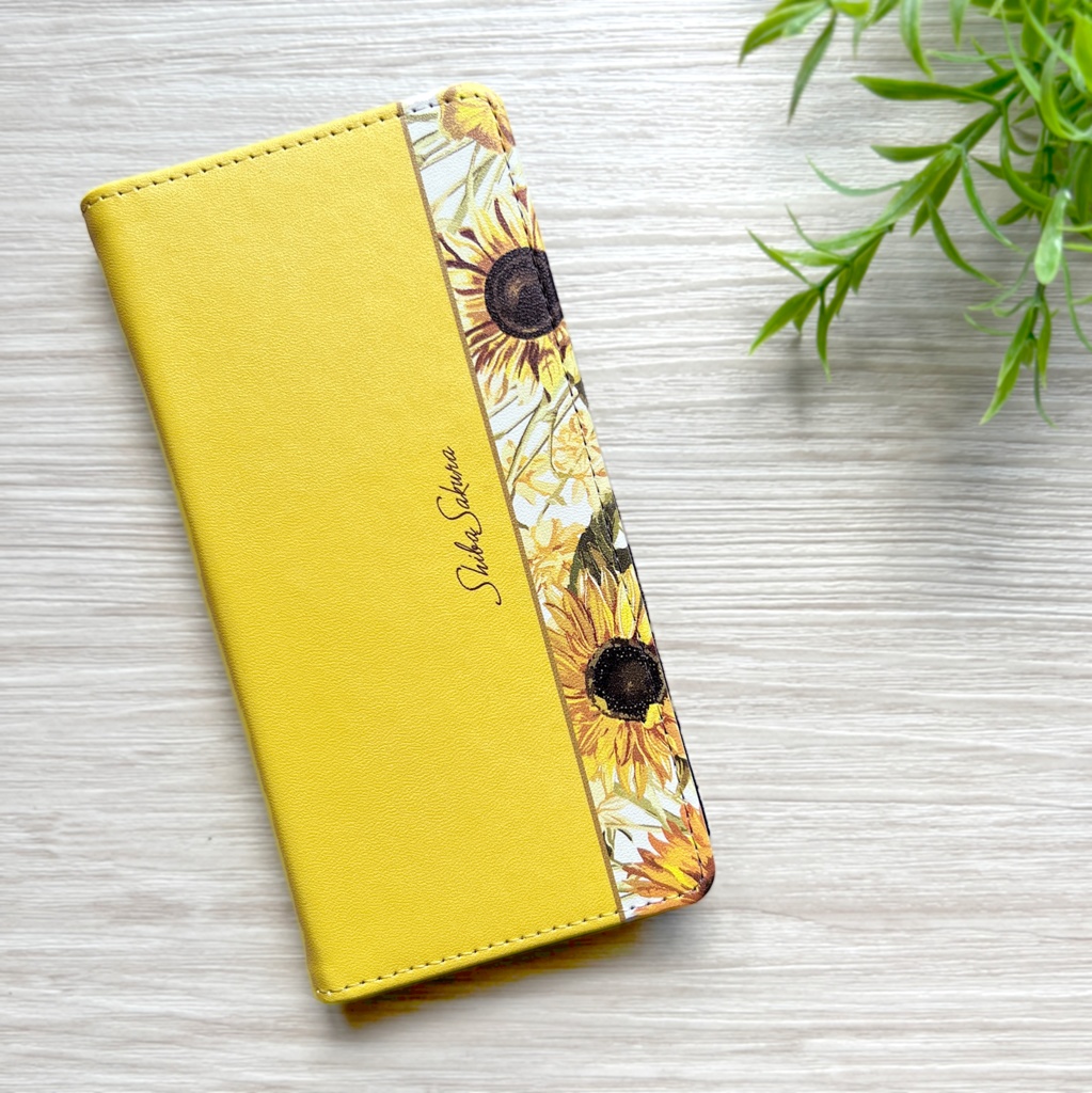 夏のひまわりの手帳型スマホケース 花 スマホケース SE3 第3世代 iPhone17 Air iphone16e iphone14 iphone15 全機種対応