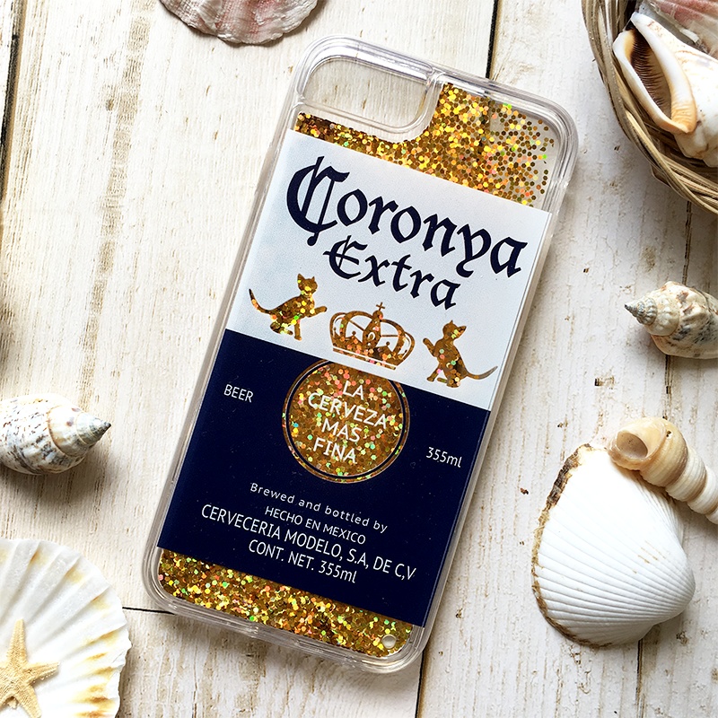 ビールにゃんこのグリッターケース(コロニャ) 猫 ビール スマホケース iphoneケース かわいい iphone14 iphone15 iphone17 air iPhone16e