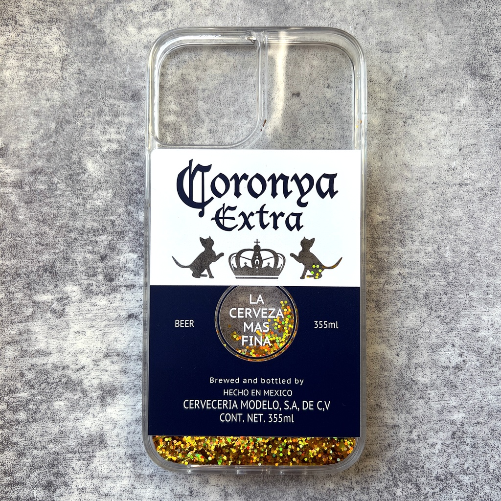 ビールにゃんこのグリッターケース(コロニャ) 猫 ビール スマホケース iphoneケース かわいい iphone14 iphone15 iphone17 air iPhone16e