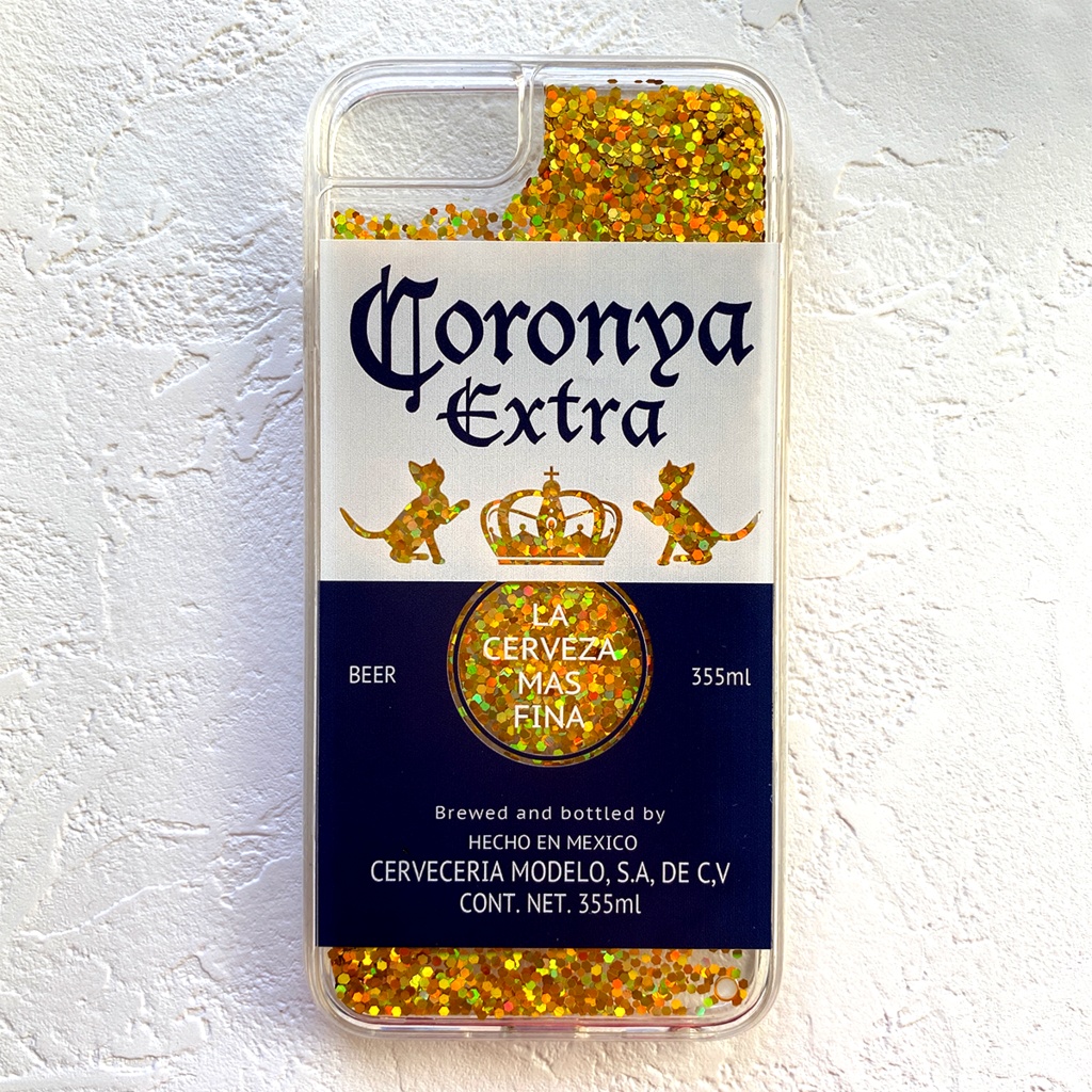 ビールにゃんこのグリッターケース(コロニャ) 猫 ビール スマホケース iphoneケース かわいい iphone14 iphone15 iphone17 air iPhone16e