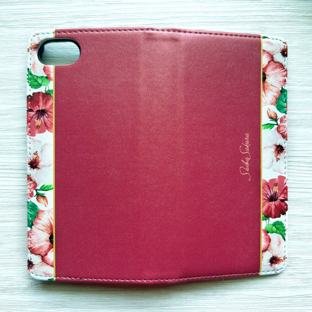 ハイビスカスの手帳型スマホケース 花 スマホケース iphone16e iphone15 android 全機種対応