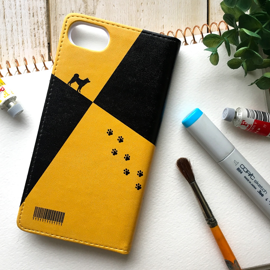 柴犬スケッチブックの手帳型スマホケース 手帳型 スマホケース iPhone17 Air iphone16e iphone14 iphone15 全機種対応 犬 柴犬