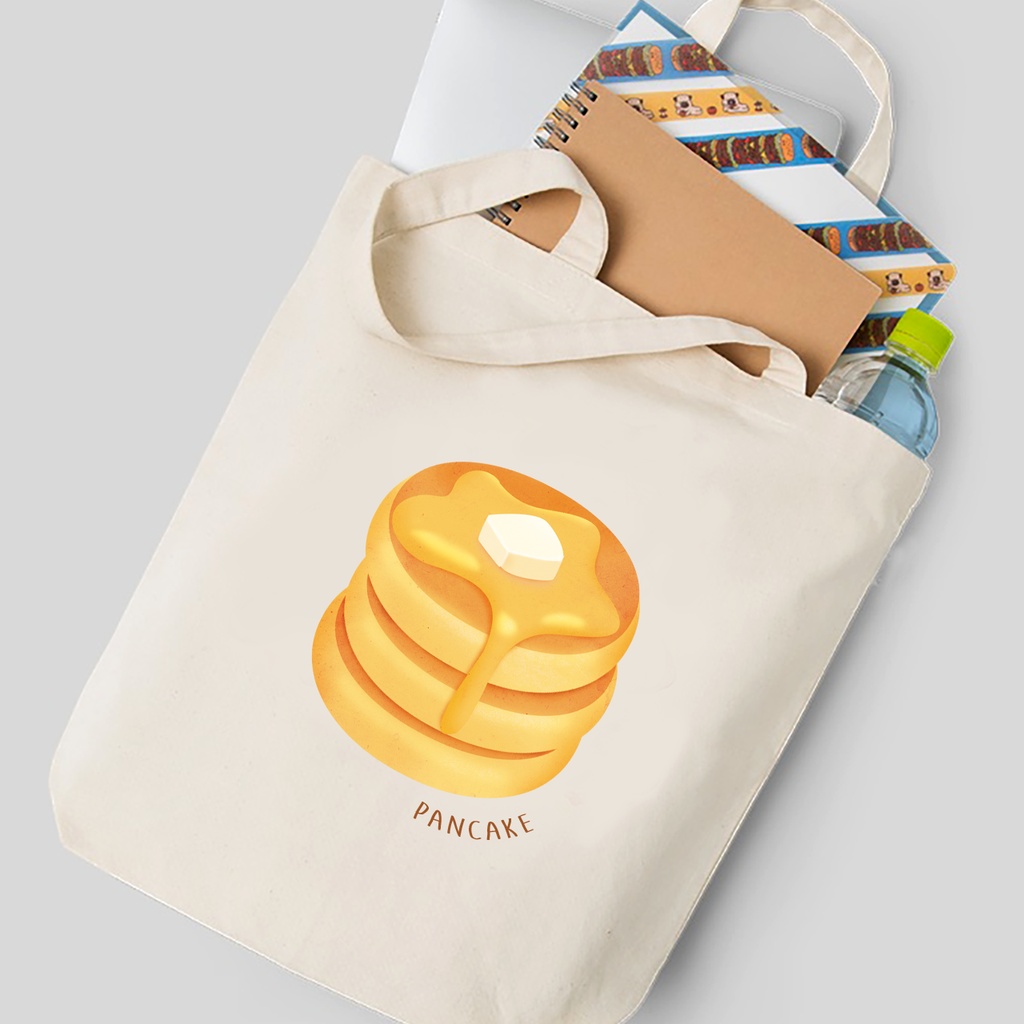ふわふわホットケーキのトートバッグ お散歩バッグ トートバッグ エコバッグ パンケーキ