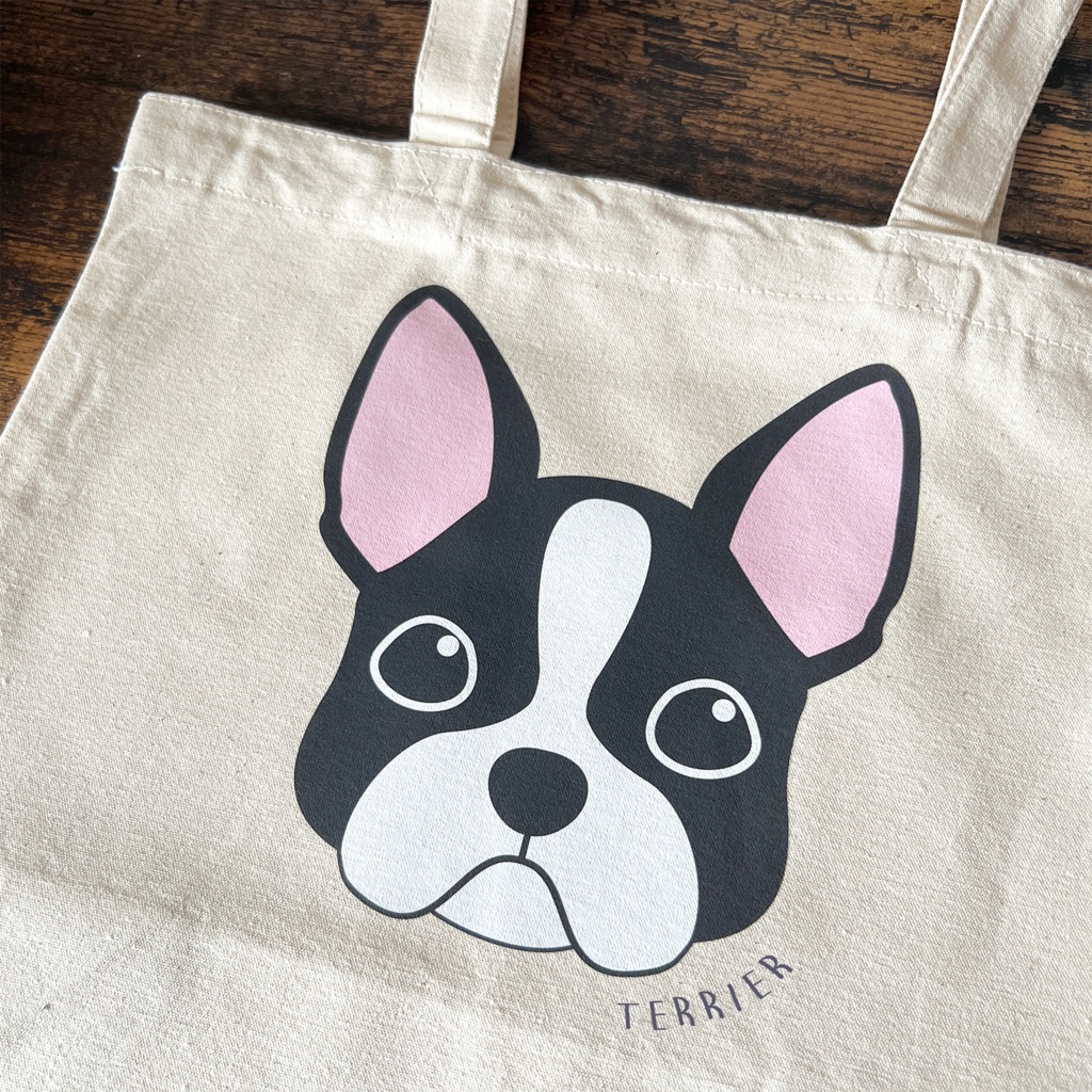 ボストンテリアのトートバッグ