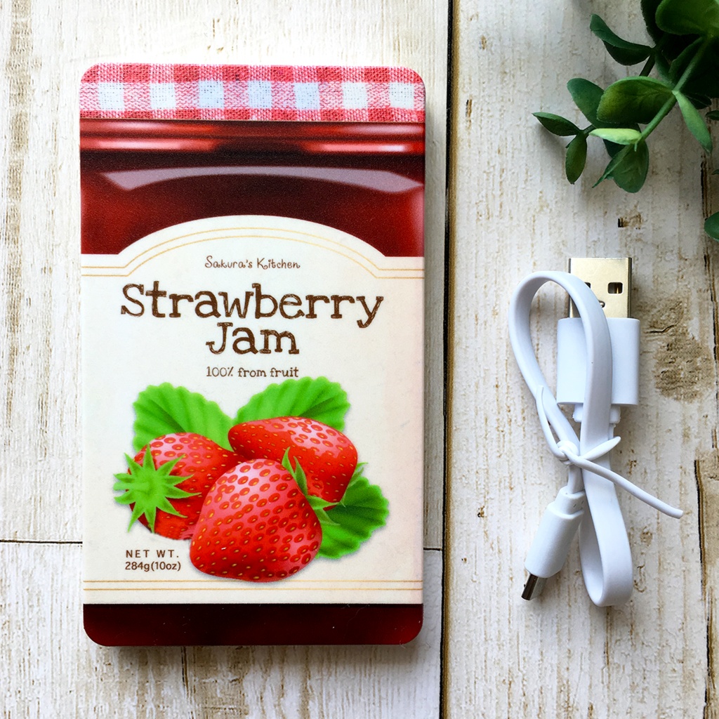 【5colors】フルーツジャムのモバイルバッテリー 充電器 いちご オレンジ レモン