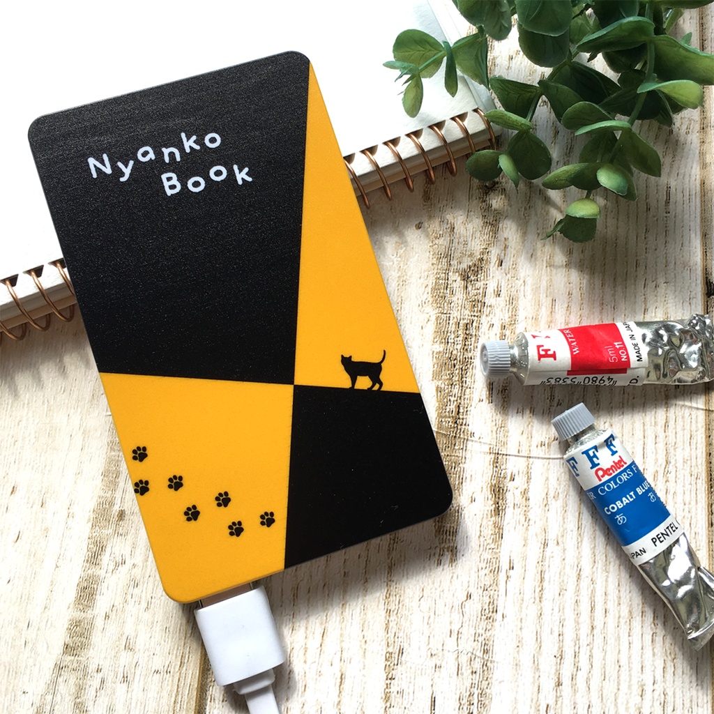 にゃんこスケッチブックのモバイルバッテリー 猫 黒猫 メンズ 充電器