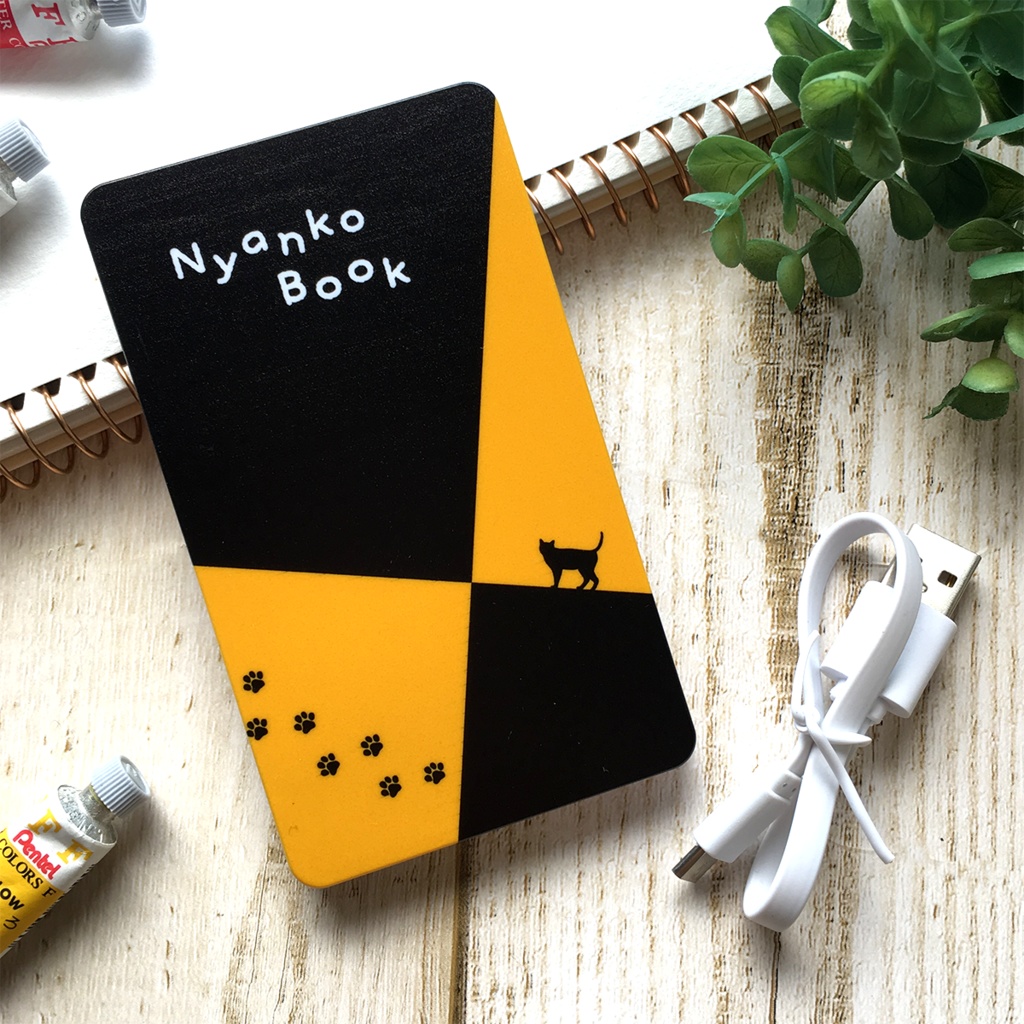 にゃんこスケッチブックのモバイルバッテリー 猫 黒猫 メンズ 充電器