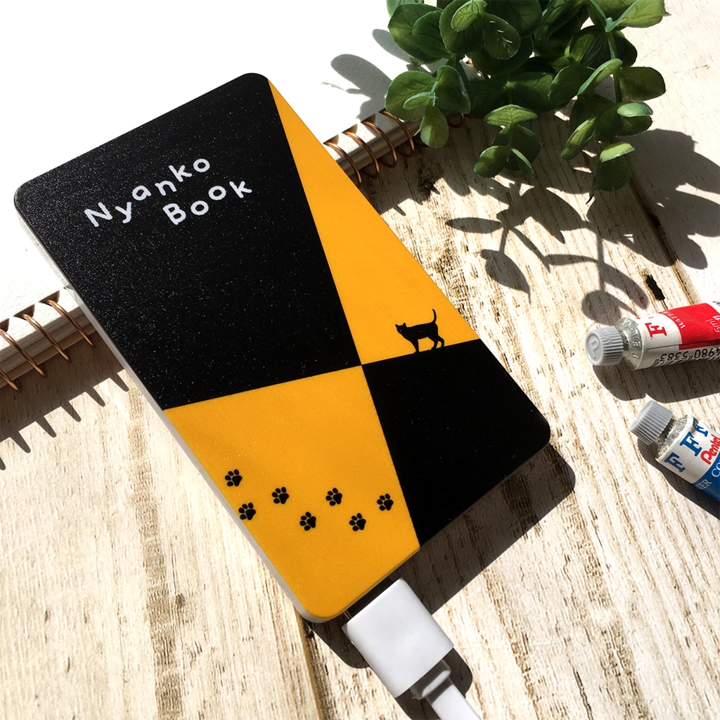 にゃんこスケッチブックのモバイルバッテリー 猫 黒猫 メンズ 充電器