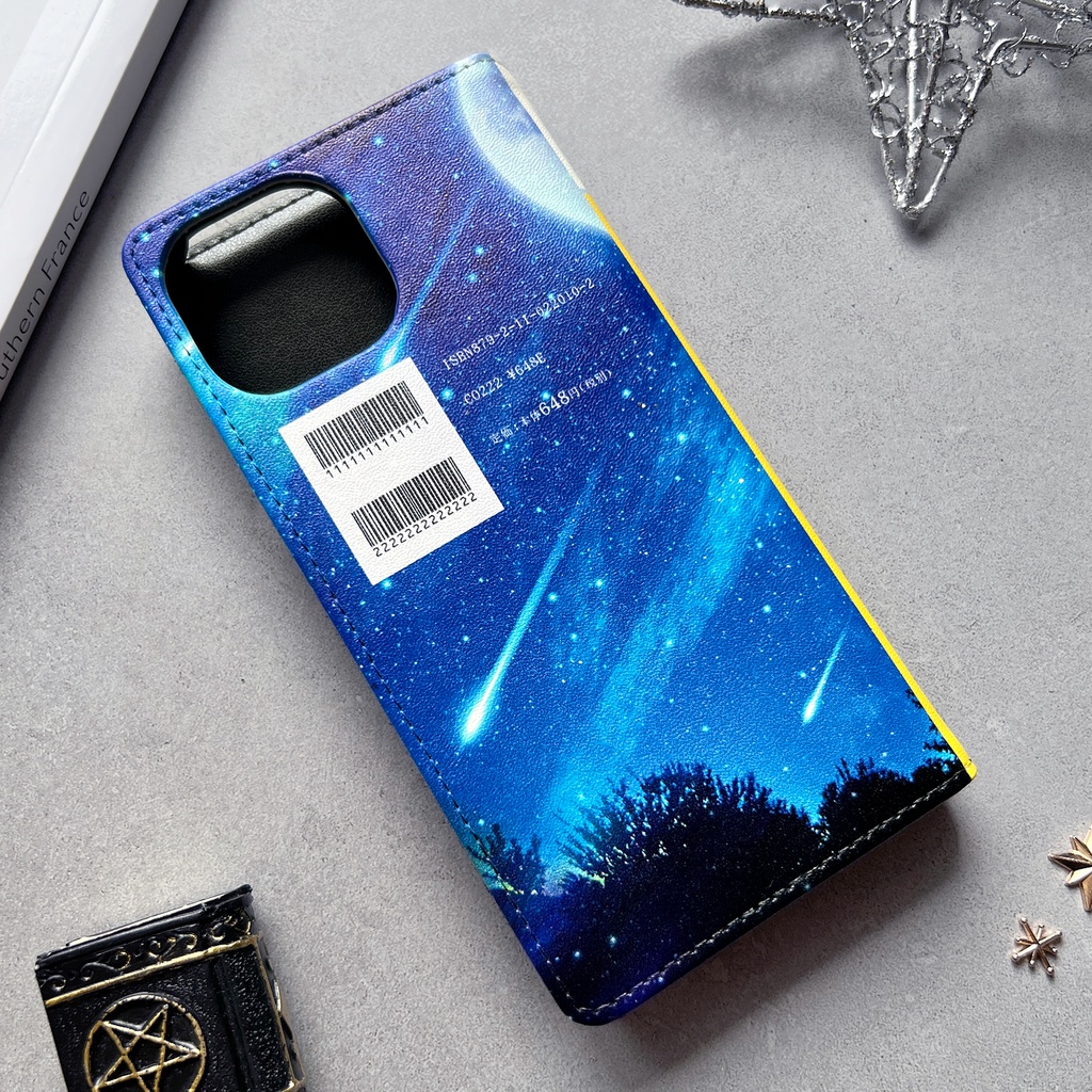 銀河鉄道の猫2 小説みたいな手帳型スマホケース 銀河 宇宙 黒猫 iPhone17 Air iphone16e iphone14 iphone15 全機種対応 猫