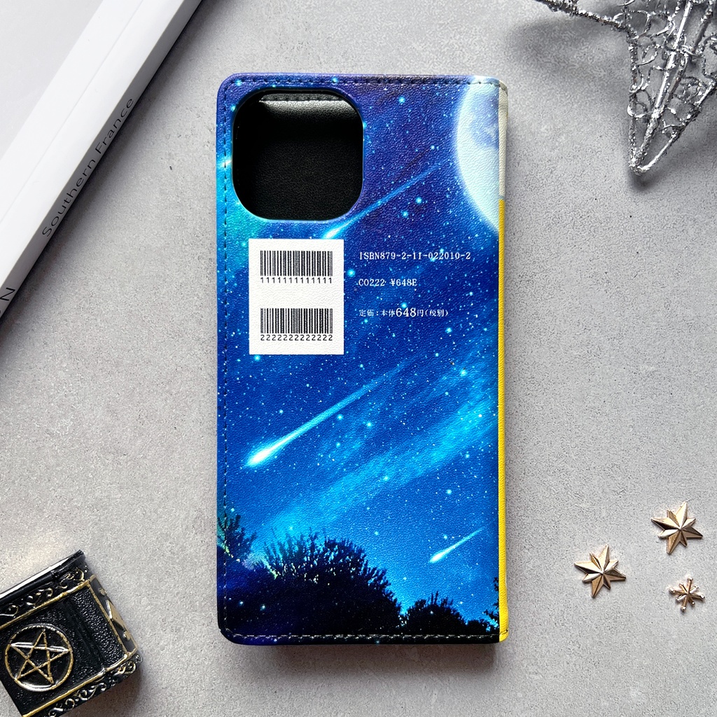 銀河鉄道の猫2 小説みたいな手帳型スマホケース 銀河 宇宙 黒猫 iPhone17 Air iphone16e iphone14 iphone15 全機種対応 猫