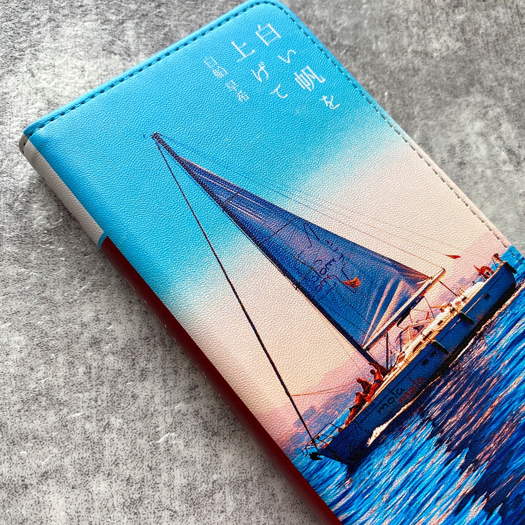 小説みたいな手帳型スマホケース(海とヨット) スマホケース iphone16e iphone14 iphone15 全機種対応